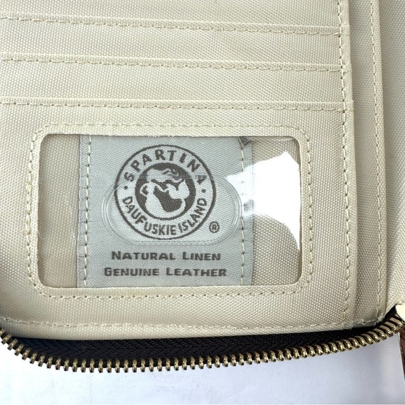 Spartina 449 Wymberly Wallet Wristlet Linen Leather Plaid Zip Clutch Brand NEW - Picture 6 of 10
